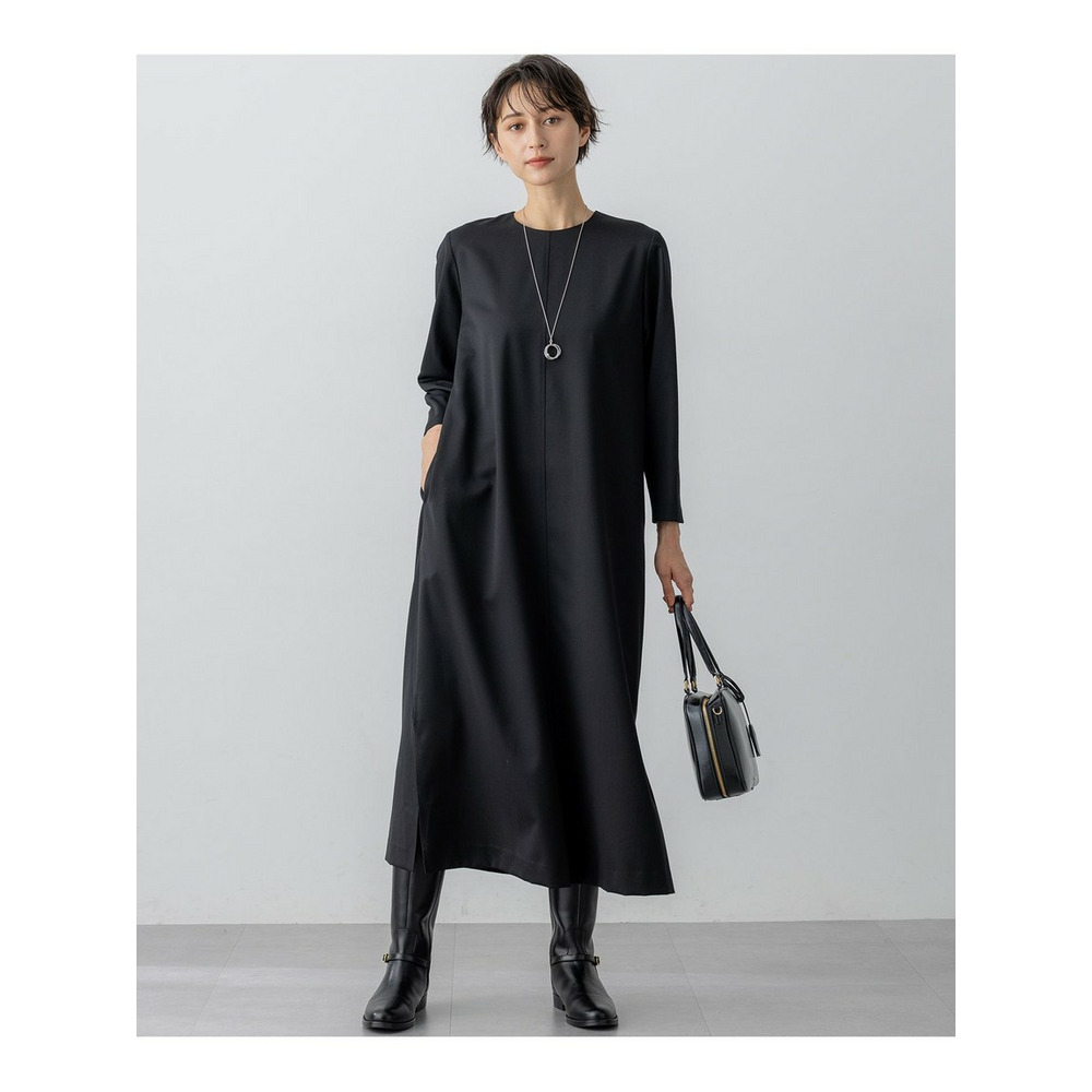 【洗える】メリノウールサテン ワンピース3