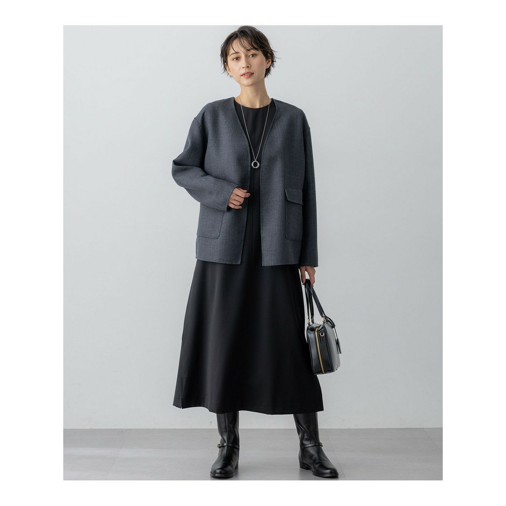 【洗える】メリノウールサテン ワンピース4