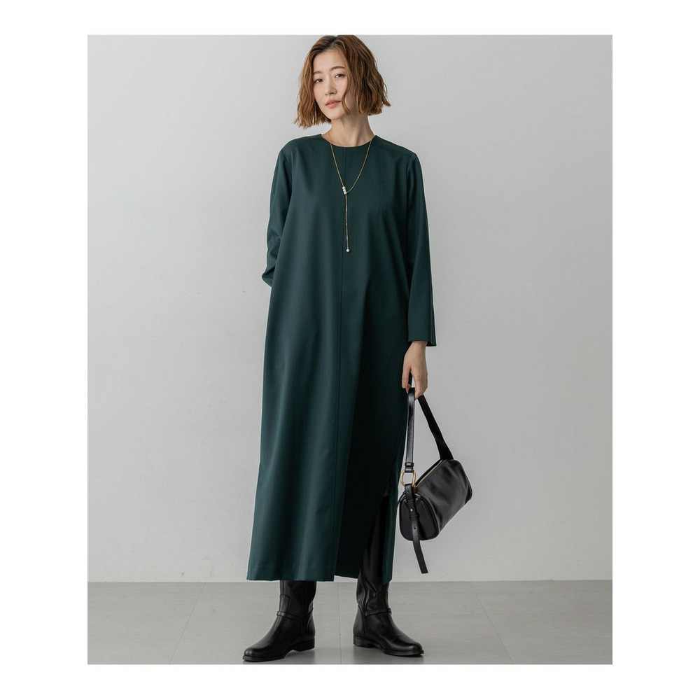 【洗える】メリノウールサテン ワンピース7