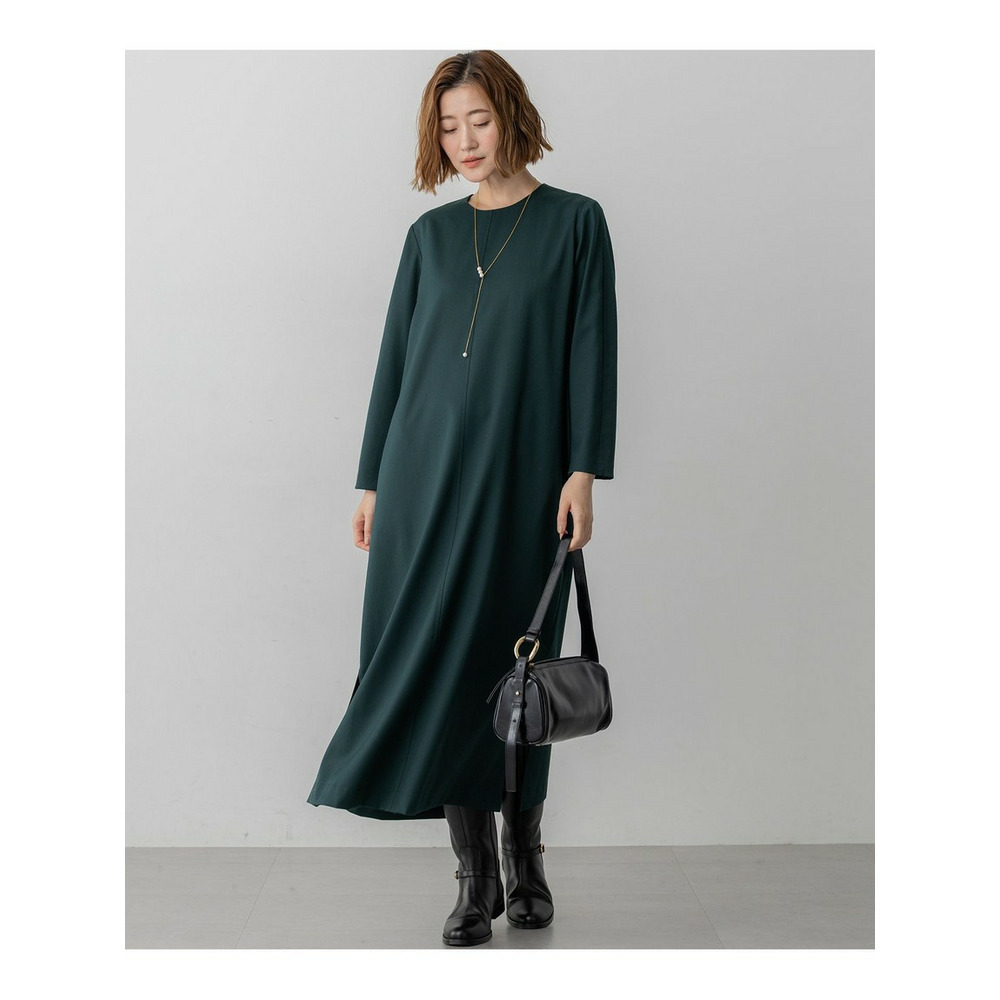 【洗える】メリノウールサテン ワンピース8