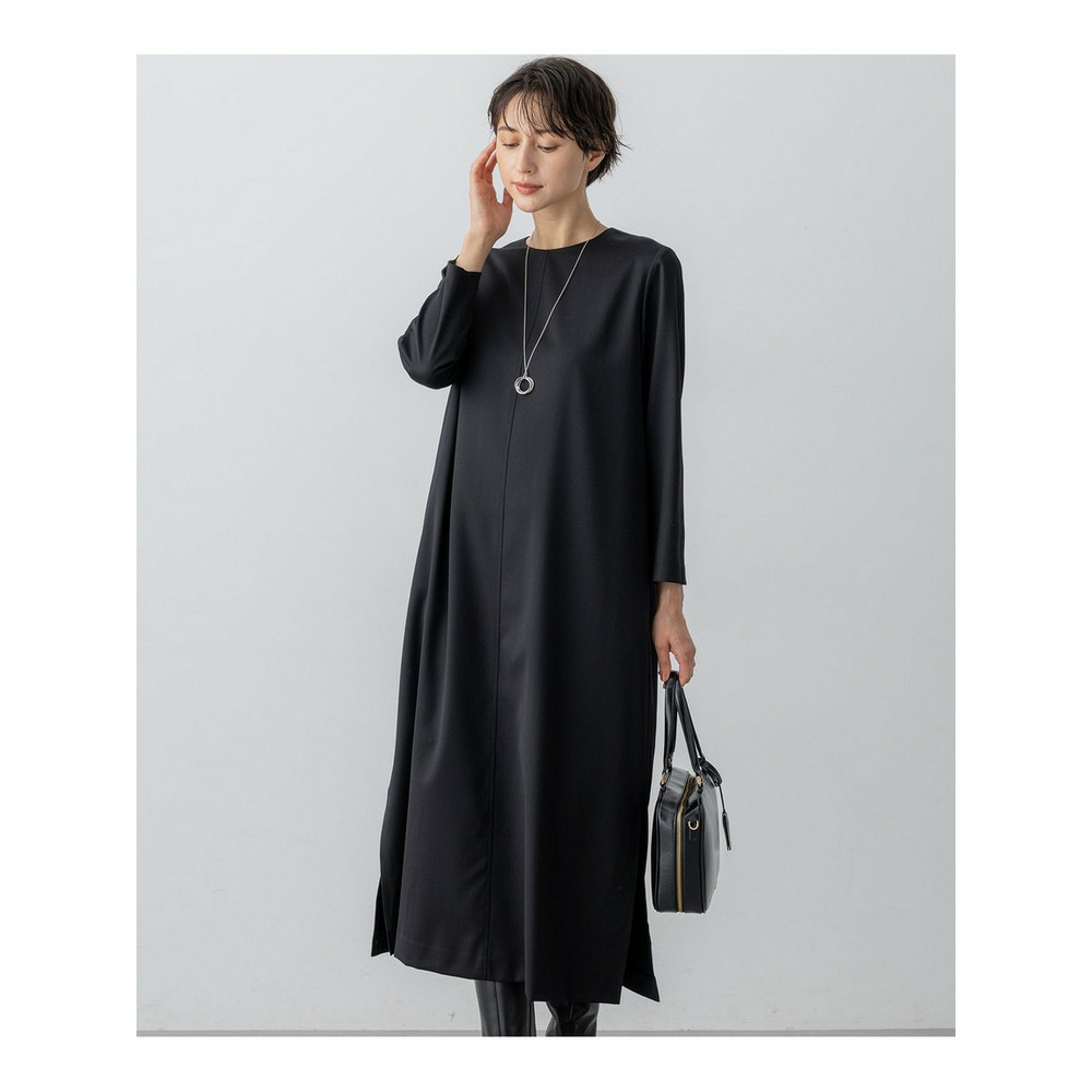 【洗える】メリノウールサテン ワンピース1