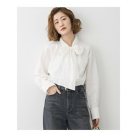 【滝沢眞規子さん着用/Oggi掲載】ストレッチライトタイプライター 2WAY ボウタイブラウス