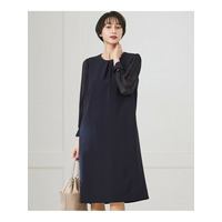 【セットアップ対応/洗える】トリアセダブルジョーゼット シフォンスリーブ ワンピース