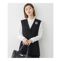 【セットアップ対応/洗える】トリアセダブルジョーゼット ジレ