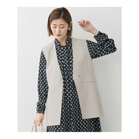 【セットアップ対応/洗える】トリアセダブルジョーゼット ジレ