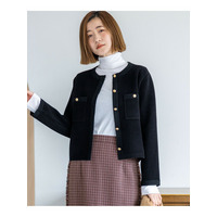 【洗える】ベロアニット カーディガン