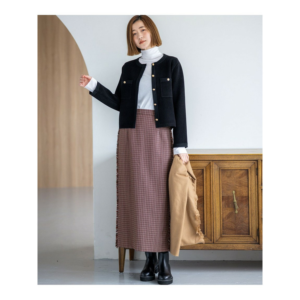 【洗える】ベロアニット カーディガン2