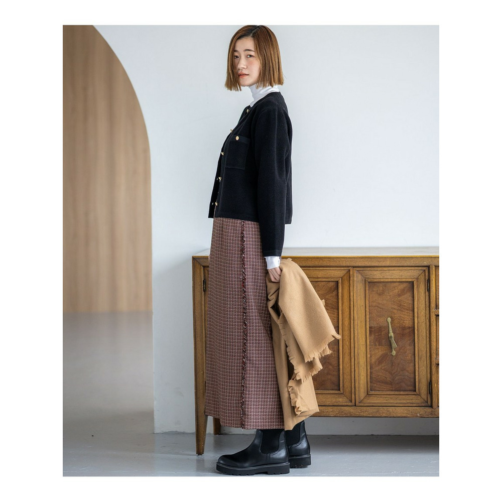 【洗える】ベロアニット カーディガン3