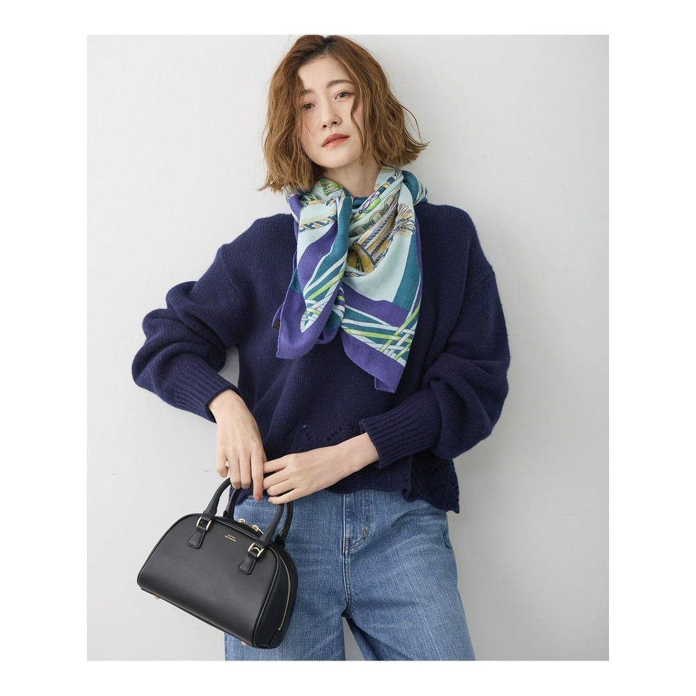 【洗える】レーシーヘムデザイン パフスリーブ ニット7