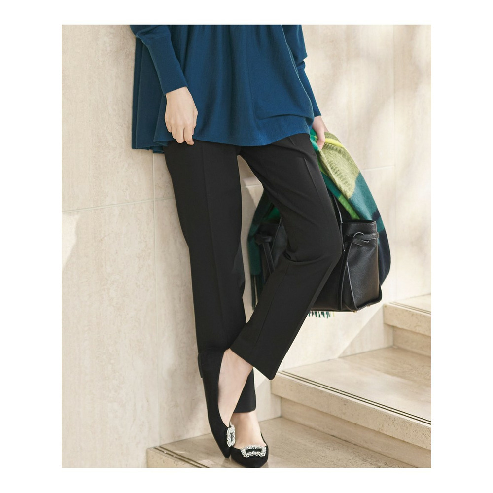 【洗える】ウォームストレッチ テーパード パンツ1