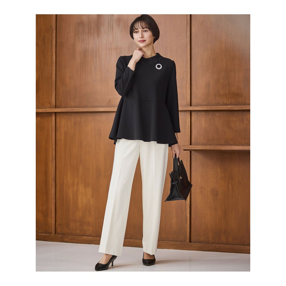 【洗える】ウォームストレッチ ワイド パンツ7