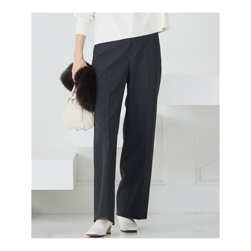 【洗える】ウォームストレッチ ワイド パンツ1