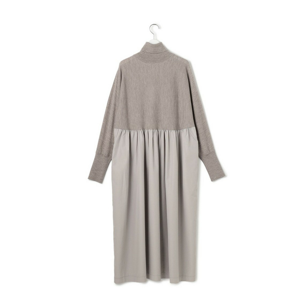 【洗える】ギャザーコンビ ニットワンピース11