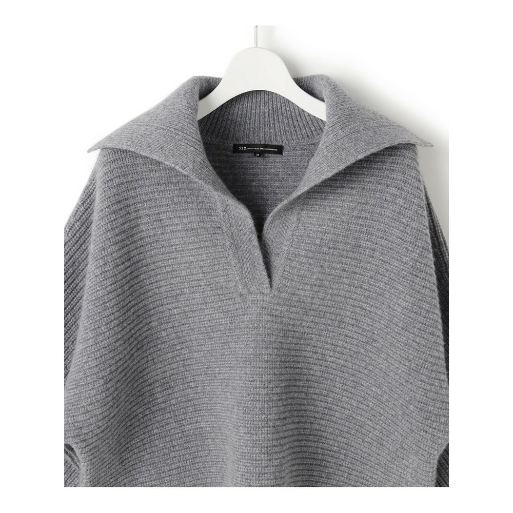 【洗える】ウールカシミヤチャンキー クロップド スキッパーニット7