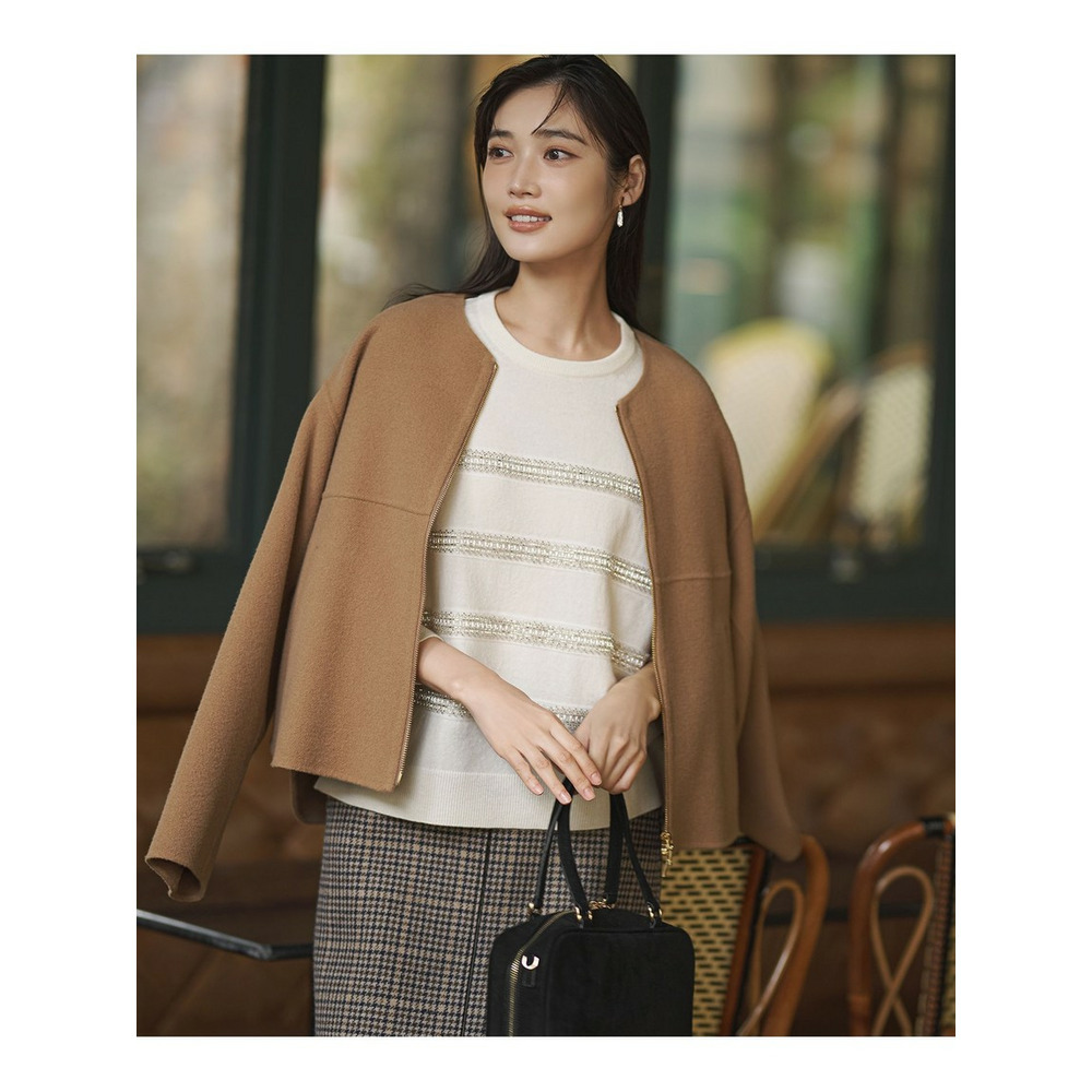 【WEB&一部店舗限定】ビジューボーダー ニット2