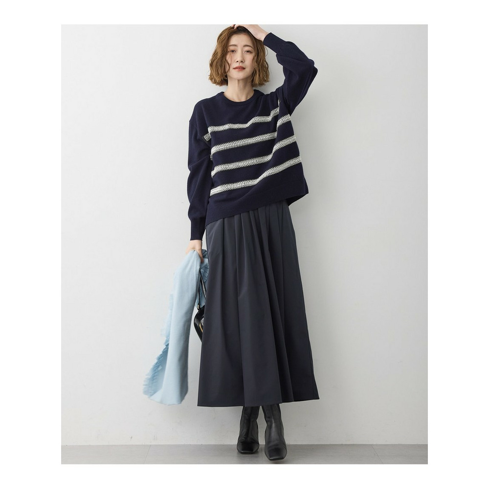 【WEB&一部店舗限定】ビジューボーダー ニット6