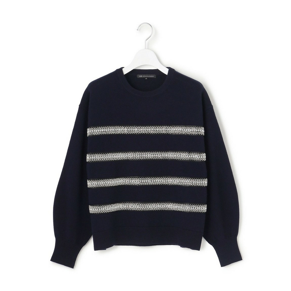 【WEB&一部店舗限定】ビジューボーダー ニット7