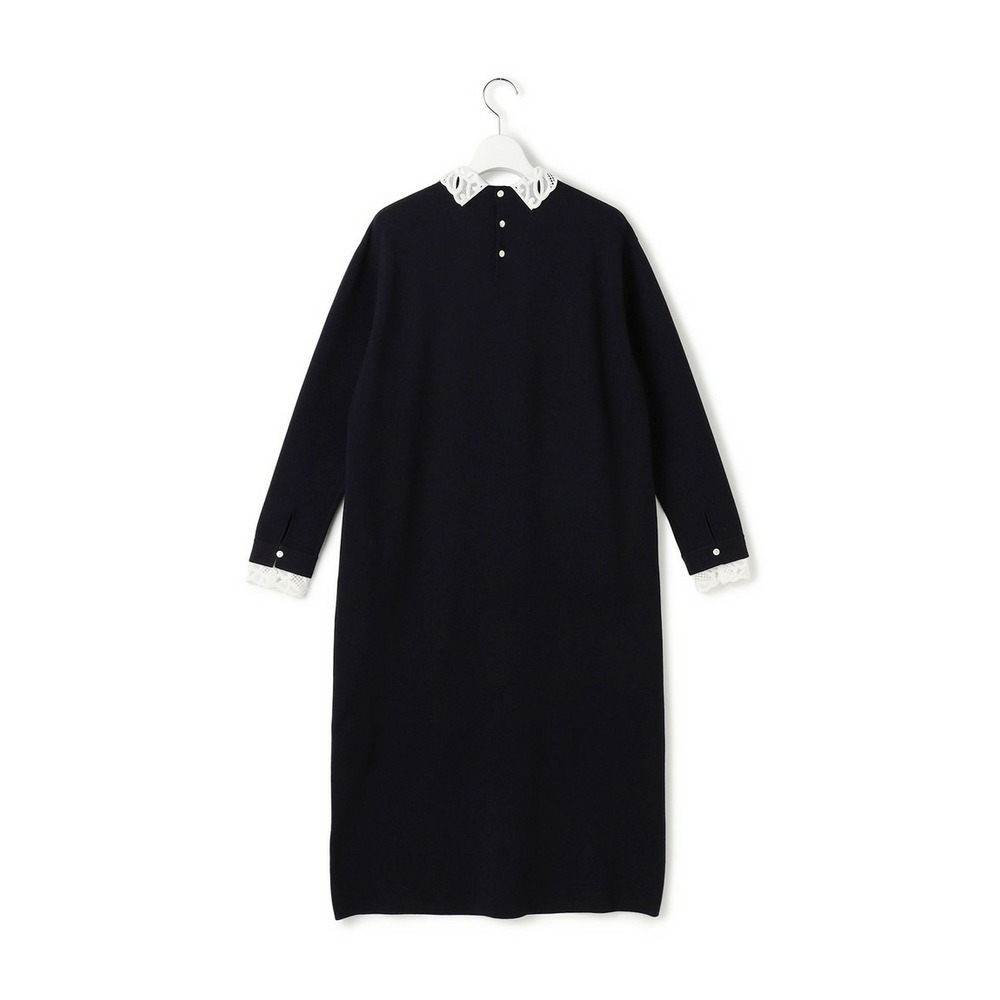 【洗える/吊り干しOK】ヴィスコースストレッチ レース襟 ワンピース11