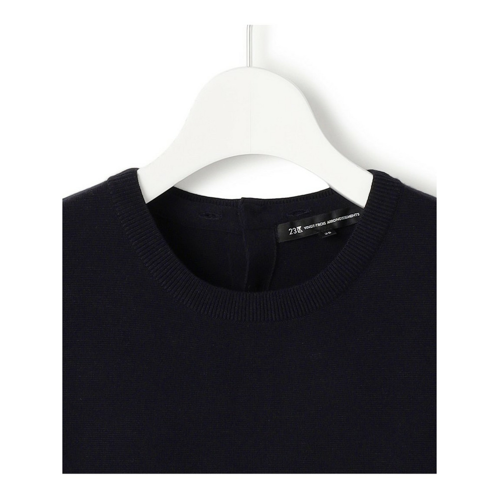 【洗える/吊り干しOK】ヴィスコースストレッチ レース襟 ワンピース14