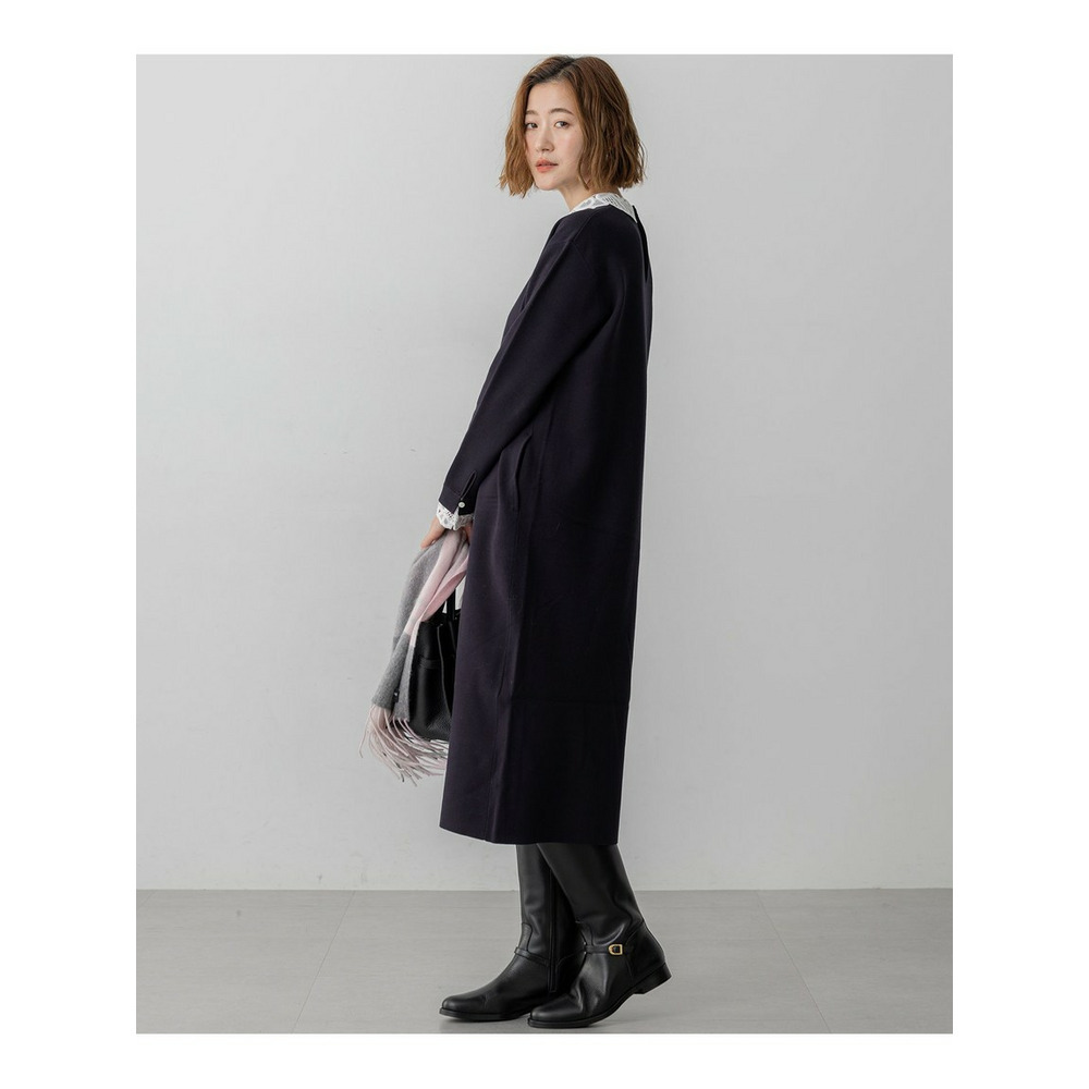 【洗える/吊り干しOK】ヴィスコースストレッチ レース襟 ワンピース5