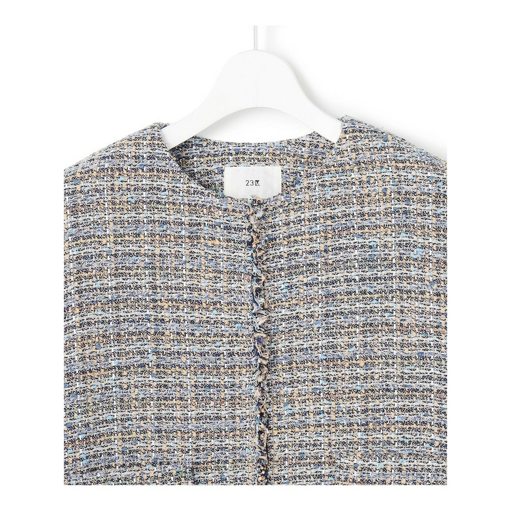 GIOLICAツイード ノーカラー ジャケット10