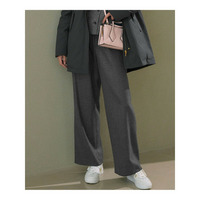 【洗える】ハイカウントフラノ ドロスト ワイド パンツ