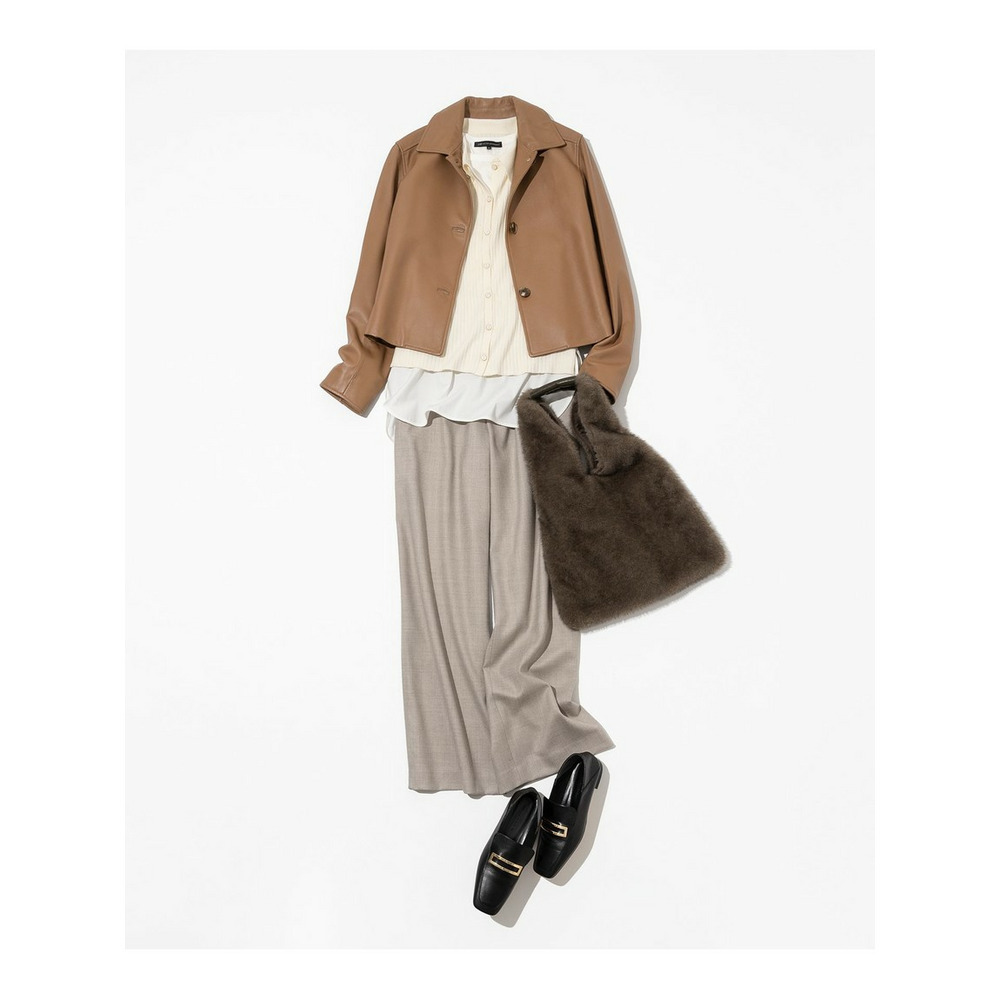 【洗える】ハイカウントフラノ ドロスト ワイド パンツ11