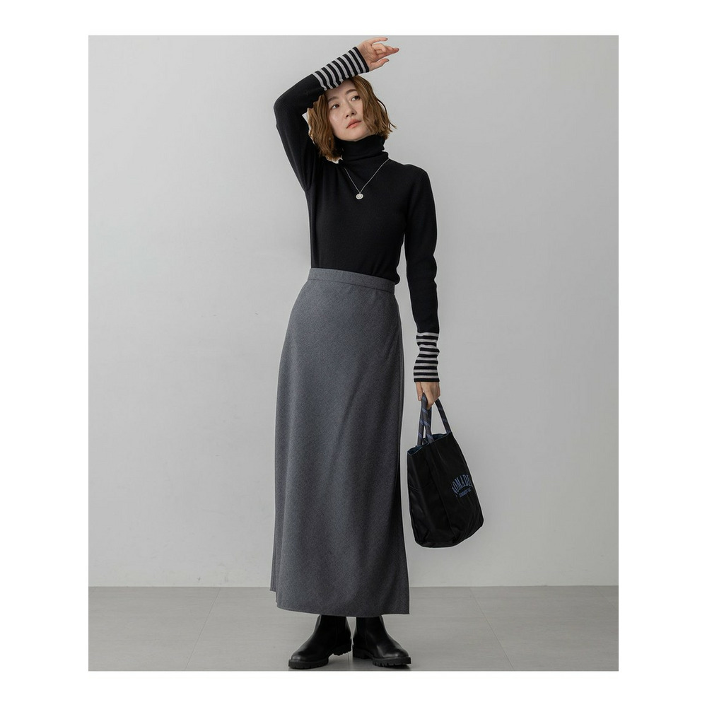 【一部先行予約/洗える】ハイカウントフラノ フレア スカート3