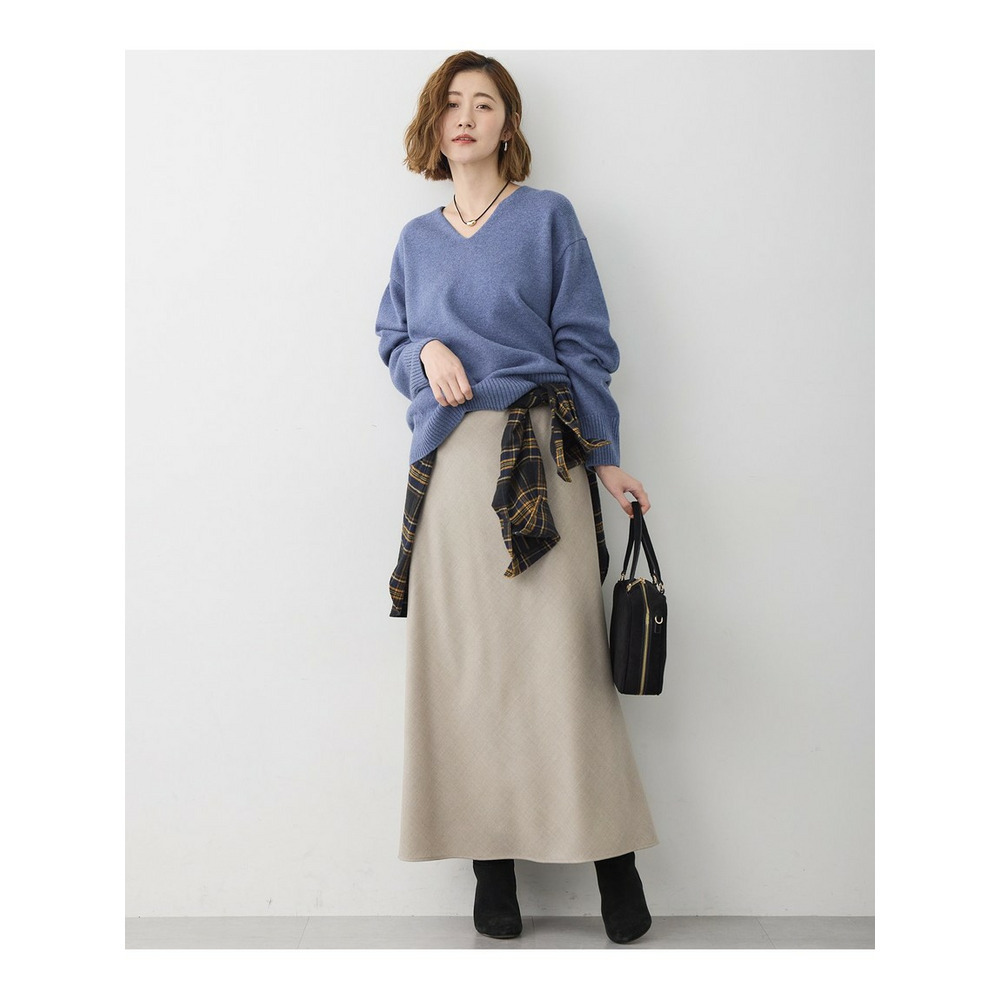 【一部先行予約/洗える】ハイカウントフラノ フレア スカート9