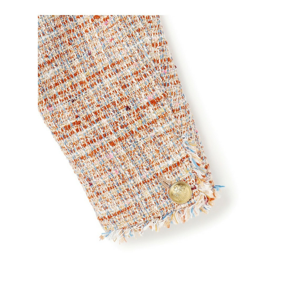 GIOLICAツイード ノーカラー ボタン ジャケット11