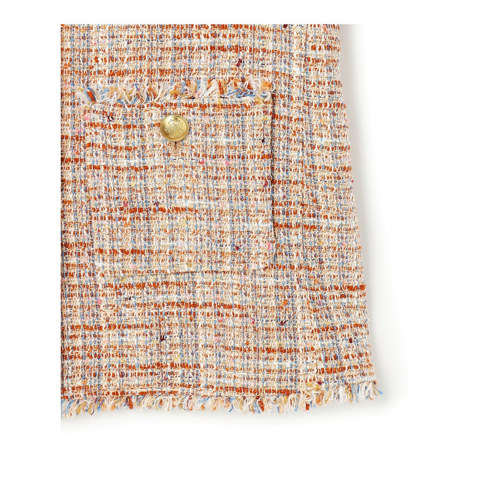 GIOLICAツイード ノーカラー ボタン ジャケット12