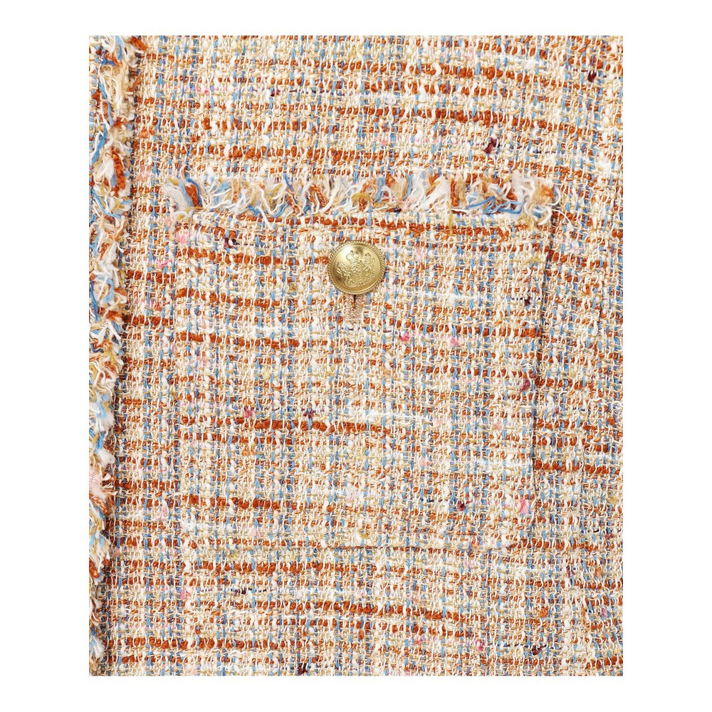 GIOLICAツイード ノーカラー ボタン ジャケット13