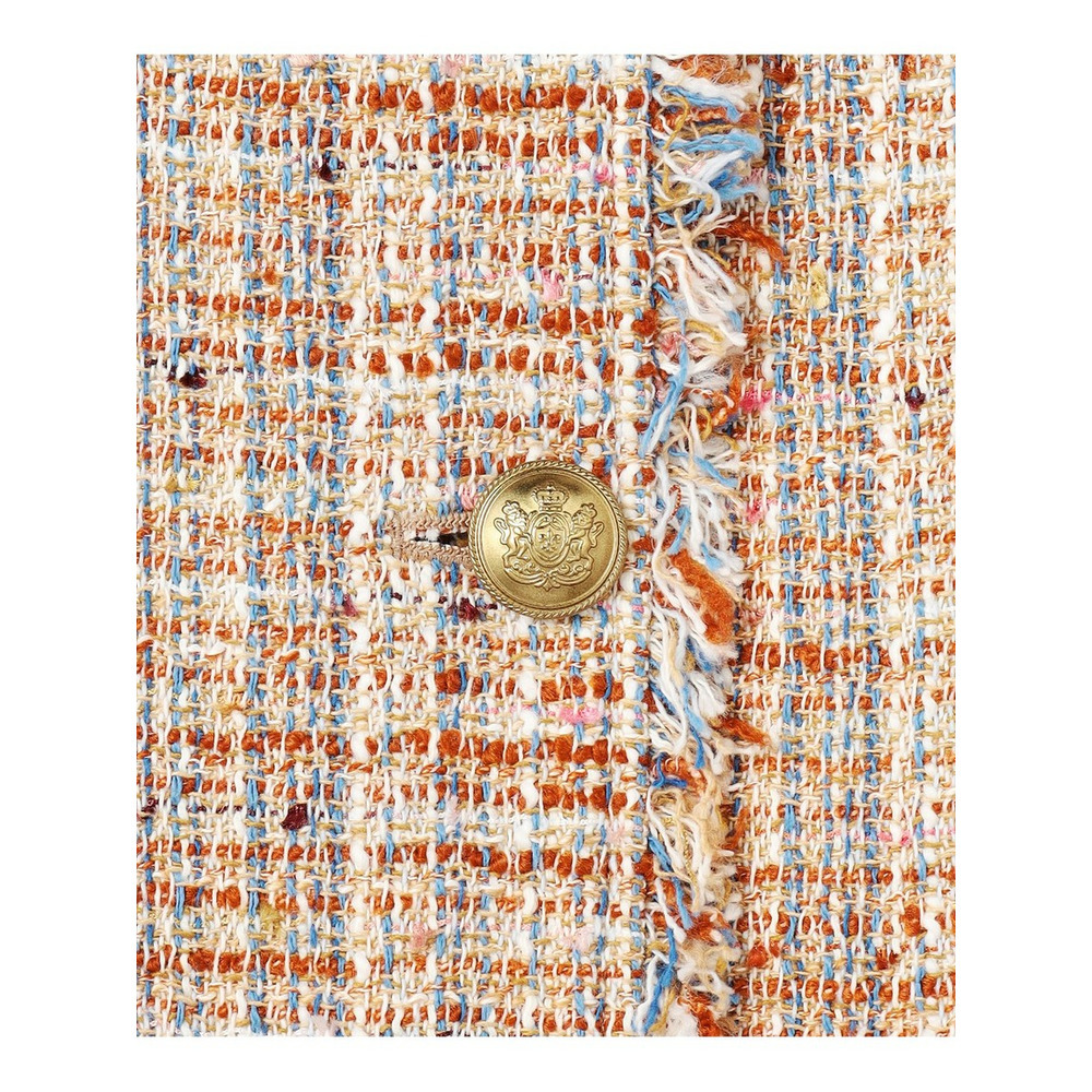 GIOLICAツイード ノーカラー ボタン ジャケット14