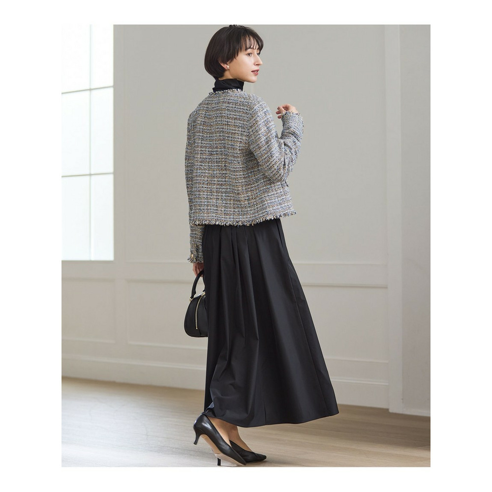 GIOLICAツイード ノーカラー ボタン ジャケット9