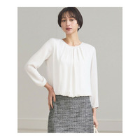 【洗える】シルキーデシン ボールチェーン バルーン ブラウス