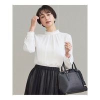 【洗える】バックサテンアムンゼン フリルデザインシャツ