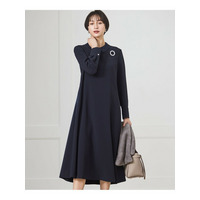 【セットアップ対応/洗える】トリアセダブルジョーゼット 襟付き ワンピース