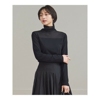 【洗える】チュールフライス シアーハイネック カットソー