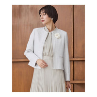 【セットアップ対応】ライトシャインツイード ノーカラージャケット