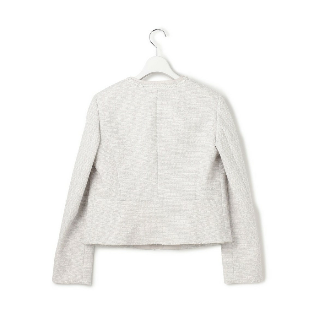 【セットアップ対応】ライトシャインツイード ノーカラージャケット11