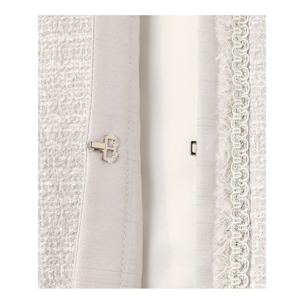 【セットアップ対応】ライトシャインツイード ノーカラージャケット15