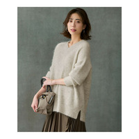 モヘヤミックススパングル Vネック ニット