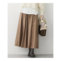 【撥水加工/洗える】ブライトタフタ タック スカート