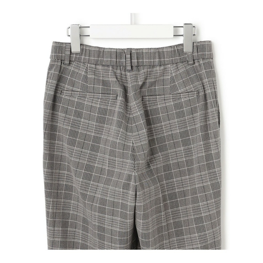 【Oggi1月号掲載/洗える】ウォームストレッチ チェック テーパード パンツ10