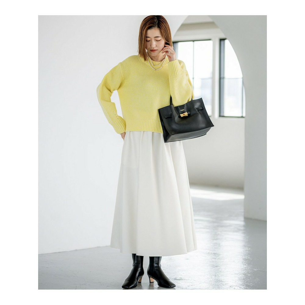 【洗える】ウールカシミヤ パフスリーブ ニット10