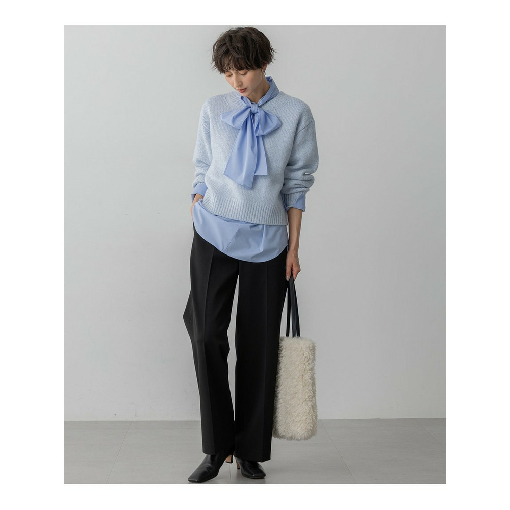 【洗える】ウールカシミヤ パフスリーブ ニット13