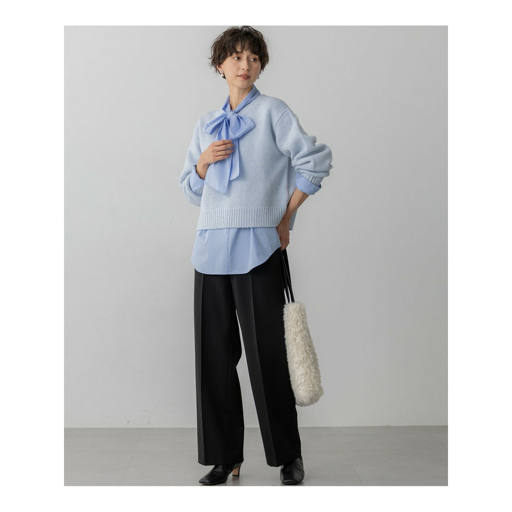 【洗える】ウールカシミヤ パフスリーブ ニット14