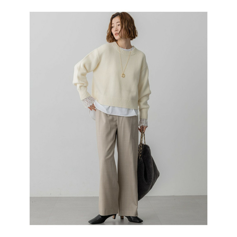 【洗える】ウールカシミヤ パフスリーブ ニット17