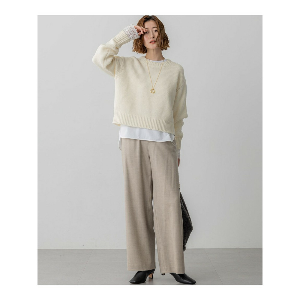 【洗える】ウールカシミヤ パフスリーブ ニット18