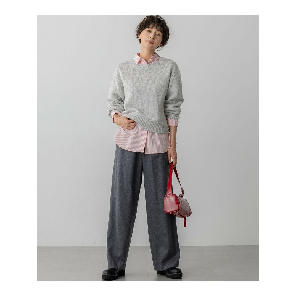 【洗える】ウールカシミヤ パフスリーブ ニット3